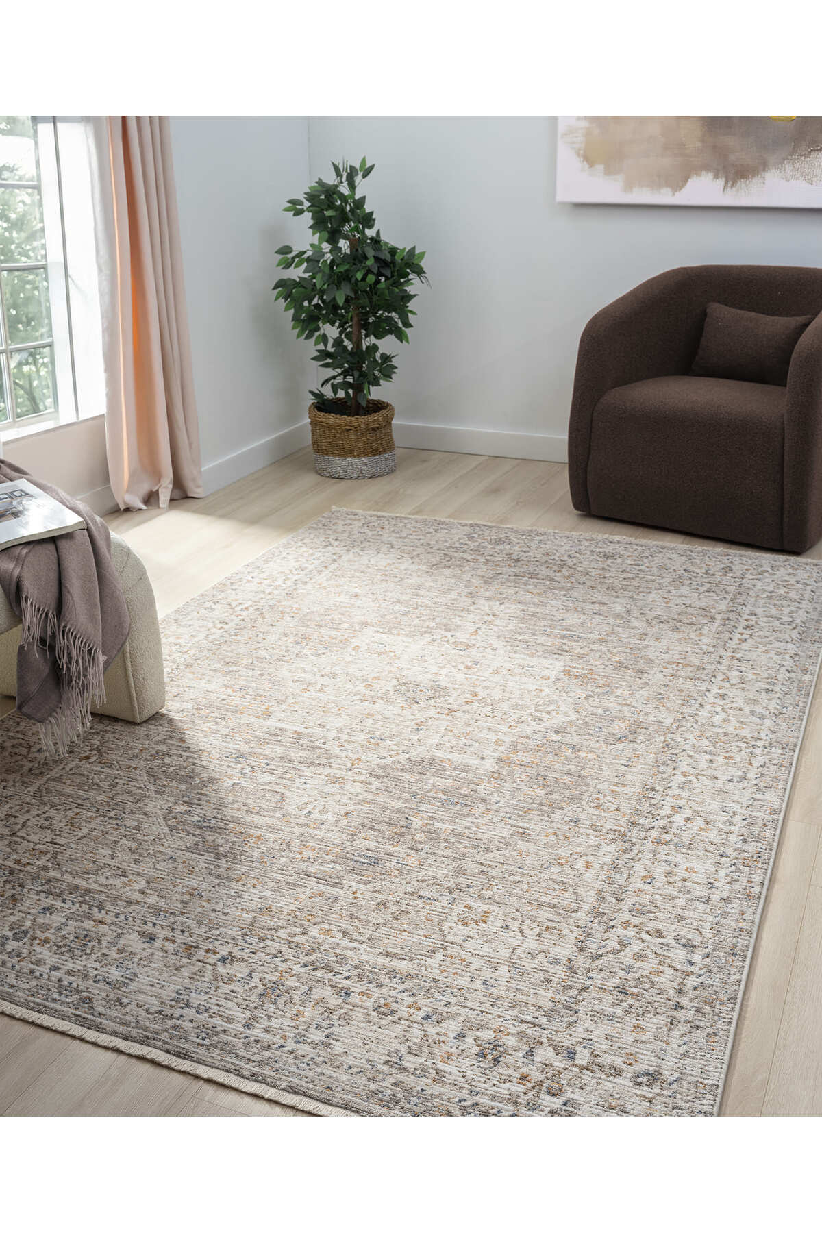 ETHNIC MODEL LIVING ROOM RUG LIVING ROOM RUG EASY TO CLEAN-PERU COLLECTION-10200BEJ