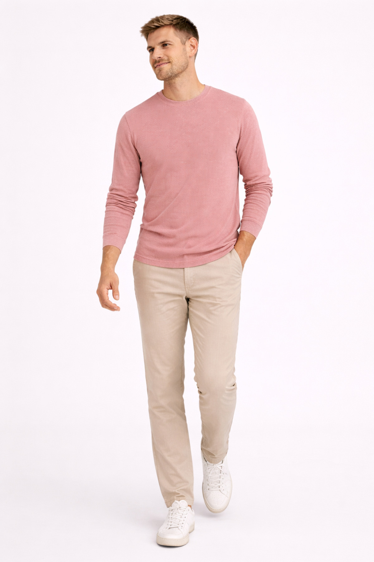 UOMO PARK  Erkek Gipeli Waffal Dokulu Regular Fit Kazak - Görsel 4