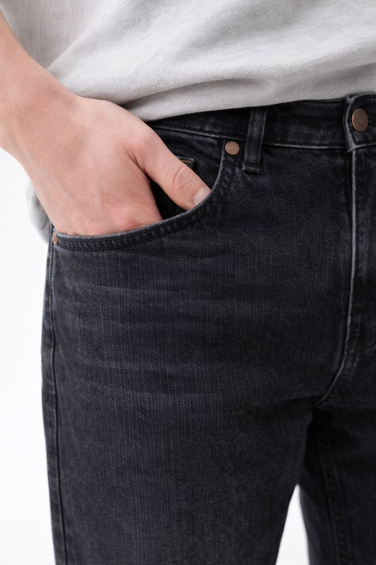 oraystore Erkek Taşlanmış Siyah Battal Boy Likralı Rahat Kalıp Kot Pantolon görsel 4