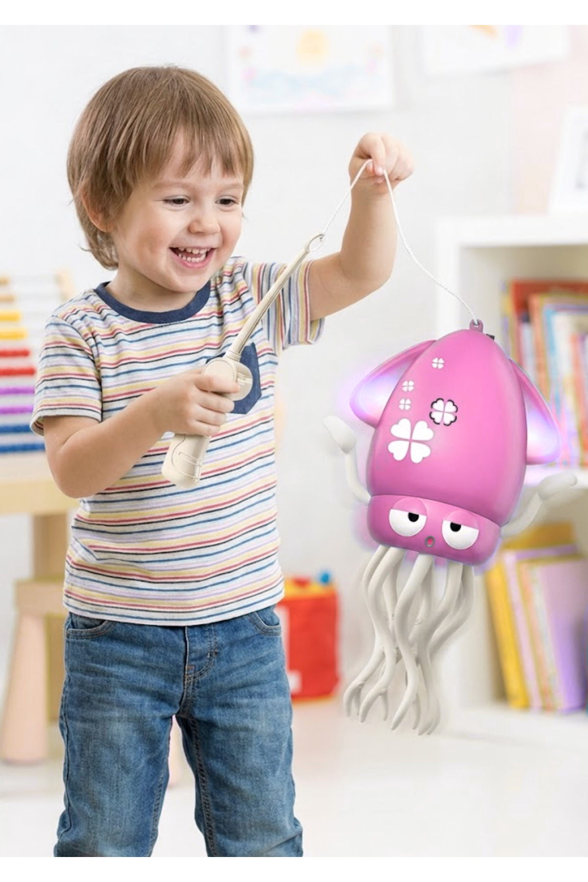 Boratila Toys Emeklemeye Yardımcı Dansçı Işıklı Müzikli Şarjlı Sevimli Ahtapot Oyuncak fotoğrafı 4 (önizleme)