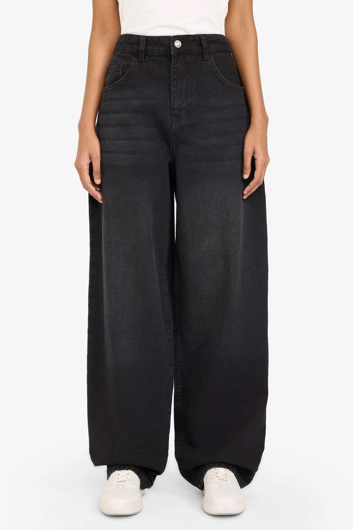 Defacto  %100 Pamuk Baggy Fıt Yüksek Bel Jean Pantolon G8021AX26SP - Görsel 4