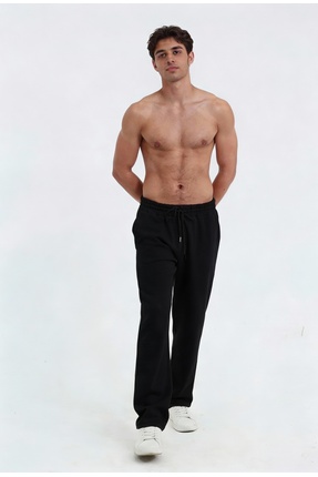 Urban Loft Siyah 2 İplik Baggy Kalıp Bol Paça Eşofman Altı