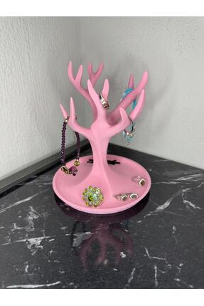 3D ZeTa Prints Ağaç Şeklinde Yüzük ve Kolye Takı Standı (17x14 cm/Fuzzy Skin ...