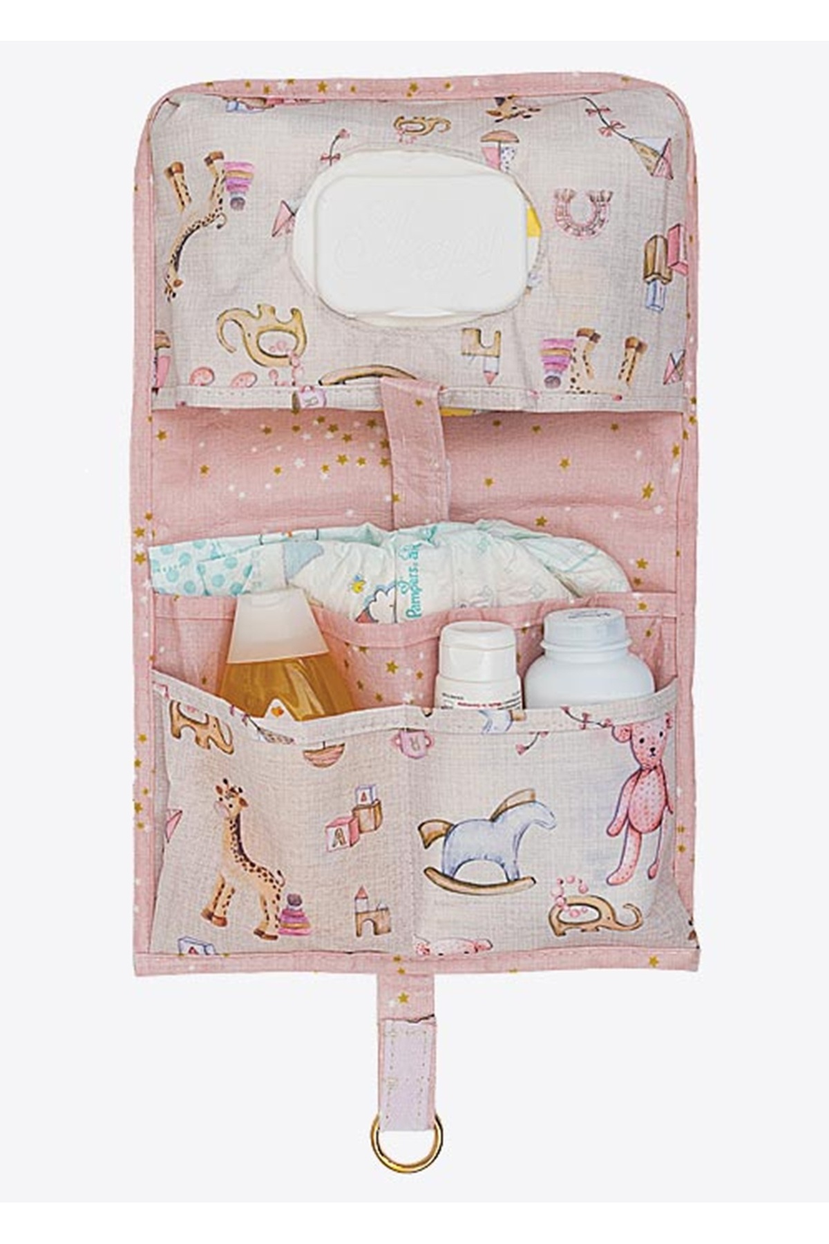 Ferzin Bebek Bakım Seti Pembe Desenli & Oda Düzenleyici 4'lü Set - Çekmeceli Organizer, Anne Bebek Çantası fotoğrafı 3 (önizleme)