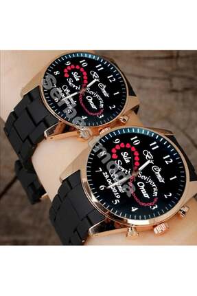 serbestmoda Erkek Saat Sevgiliye Doğum Günü Hediyesi Çift Saat Kombini İsim B...