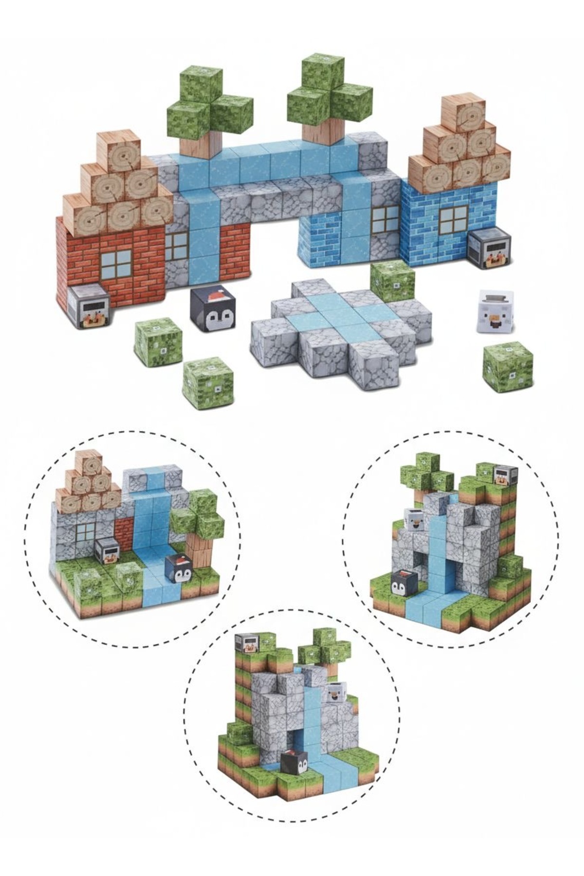alpmodel Manyetik Yapı Blokları Minecraft Mıknatıslı 100 Parça Blok Parçalar Yüksek Parça Minecraft Blok Set fotoğrafı 4 (önizleme)