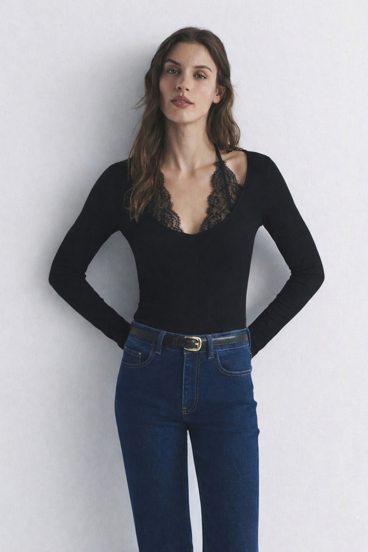 JE-TU  Bağlamalı Dantel Detaylı Viskon Bluz - Görsel 2