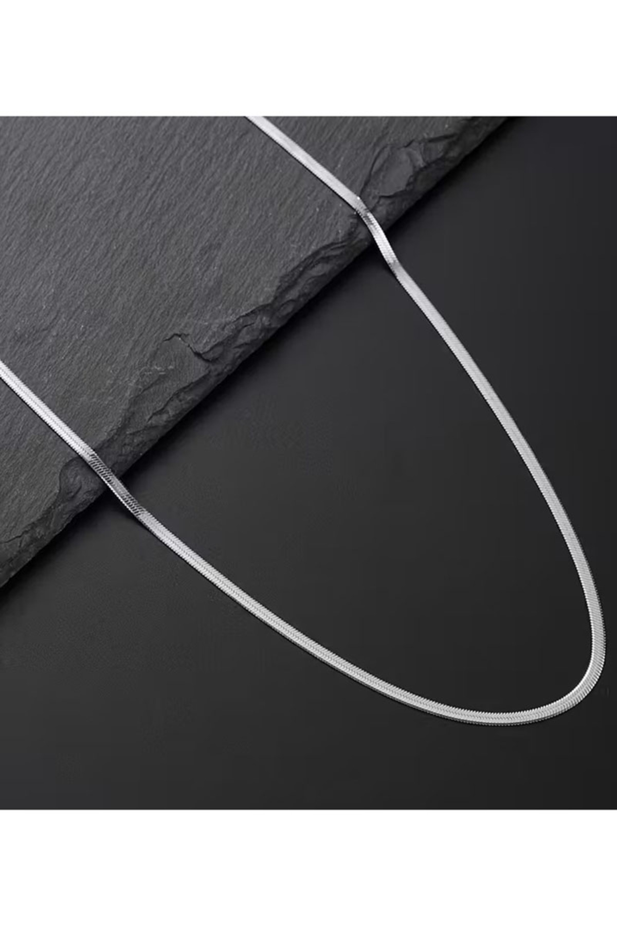 renery Unisex Kararmaz Paslanmaz Çelik Garantili İtalyan Çelik Yılan Kolye Bileklik Set görsel 2