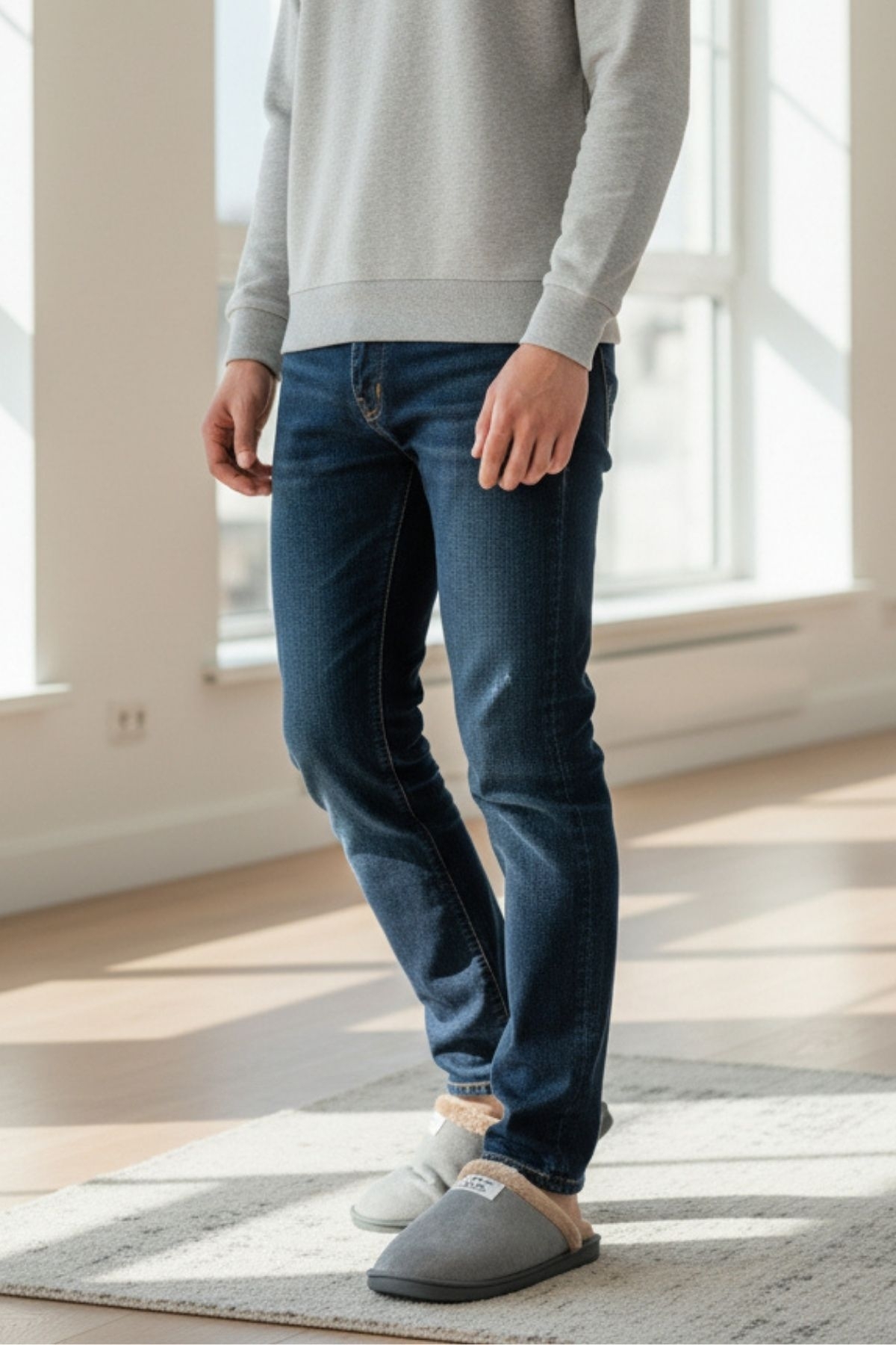 Modafırsat  Erkek Günlük Terlik Peluş Yıkanabilir Ev Terliği Misafir Çeyiz Damat Terliği - Görsel 4