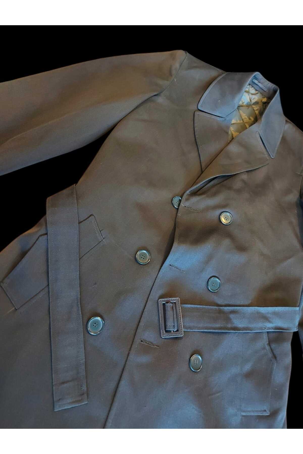 kho military design Haki Renk Pardesü (Trençkot) Apoletsiz (45-D/S Beden) Sıfır Ürün görsel 5