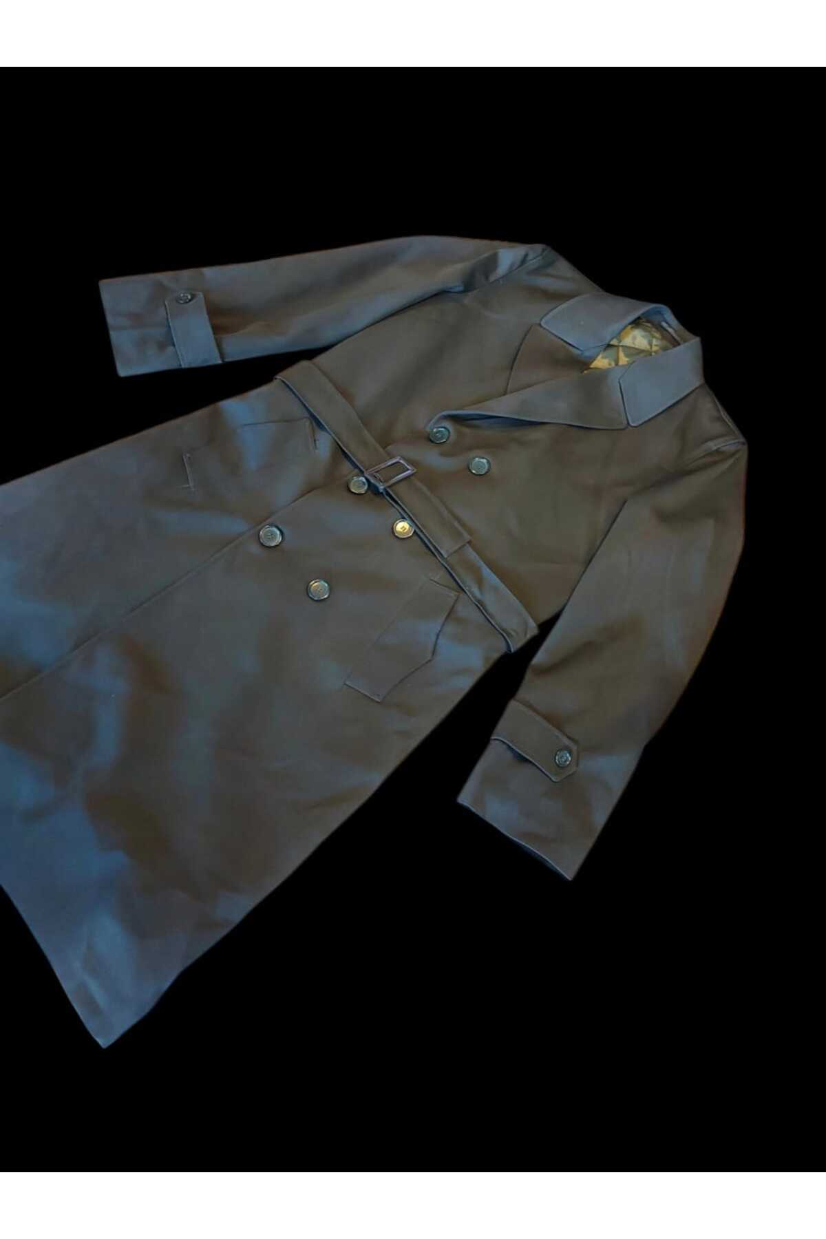 kho military design Haki Renk Pardesü (Trençkot) Apoletsiz (45-D/S Beden) Sıfır Ürün görsel 4