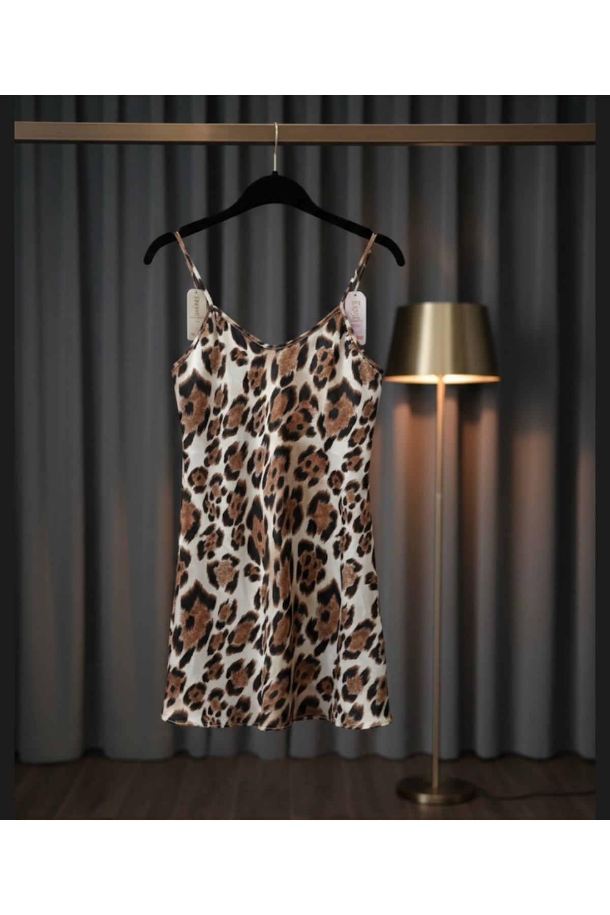 miaccessory Saten leopar gecelik