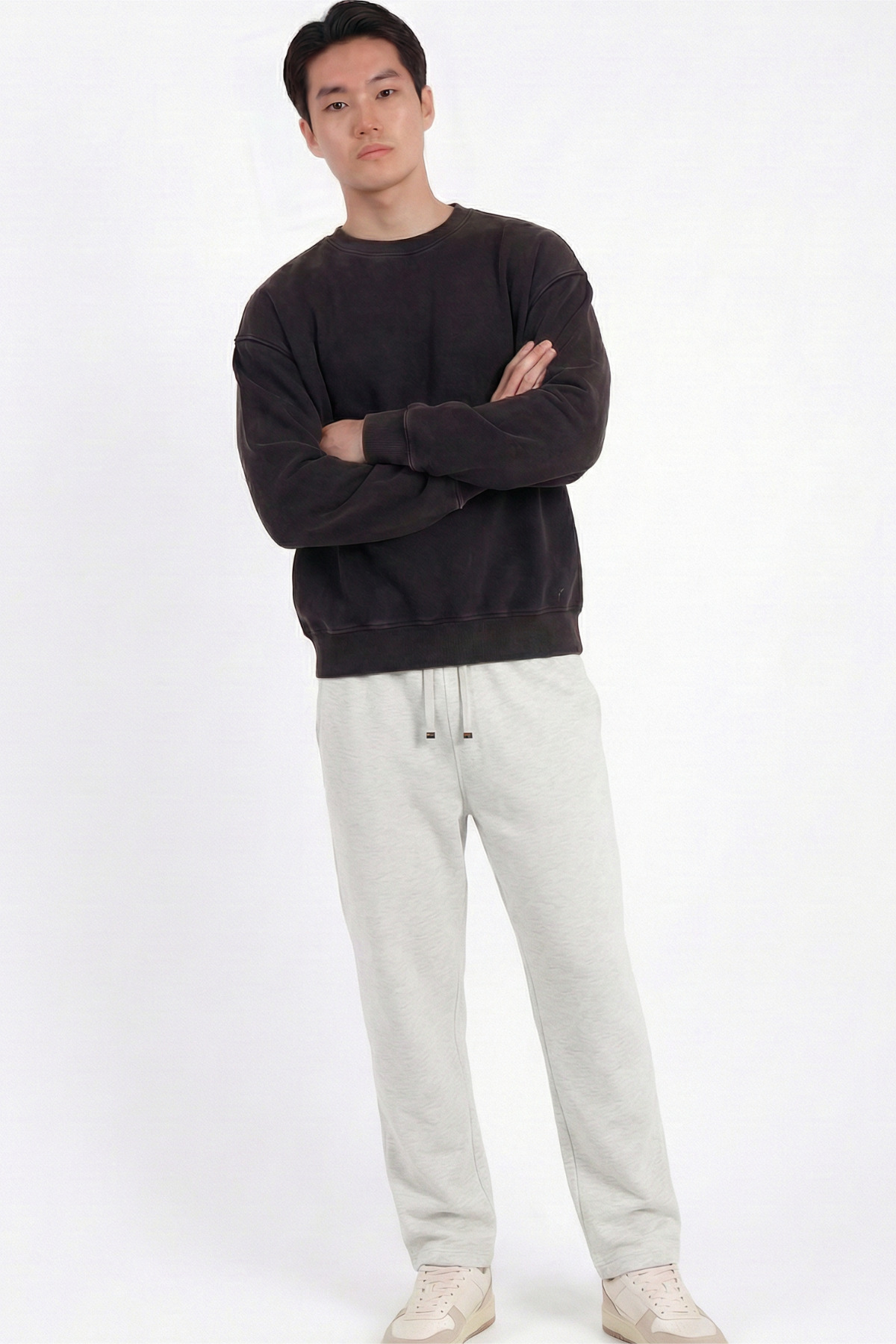 بنطلون كارميلانج للرجال واسع الساقين بخصر مطاطي من...