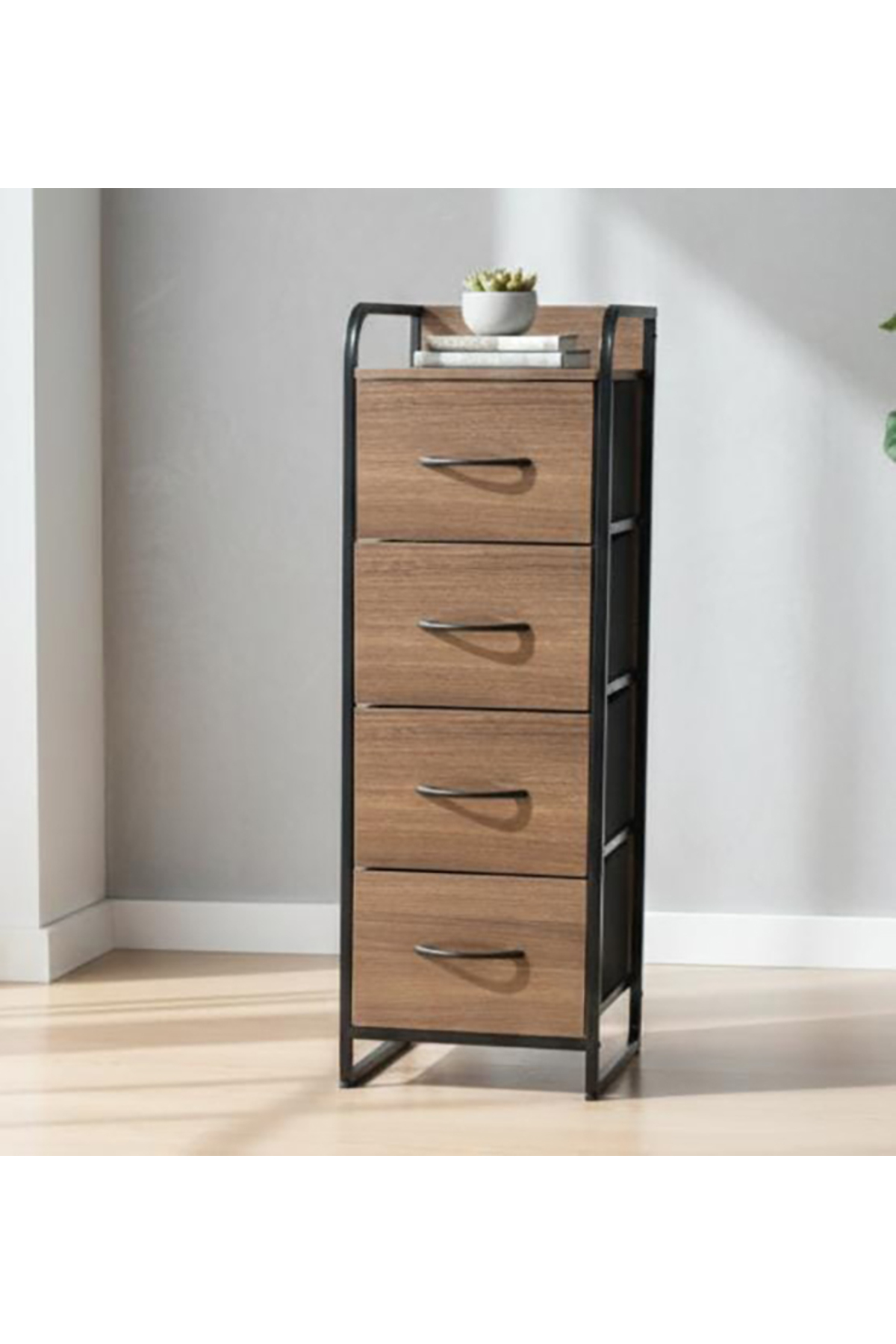 خزانة تخزين عصرية بأربعة أدراج، أبعادها 31×29×99 س...