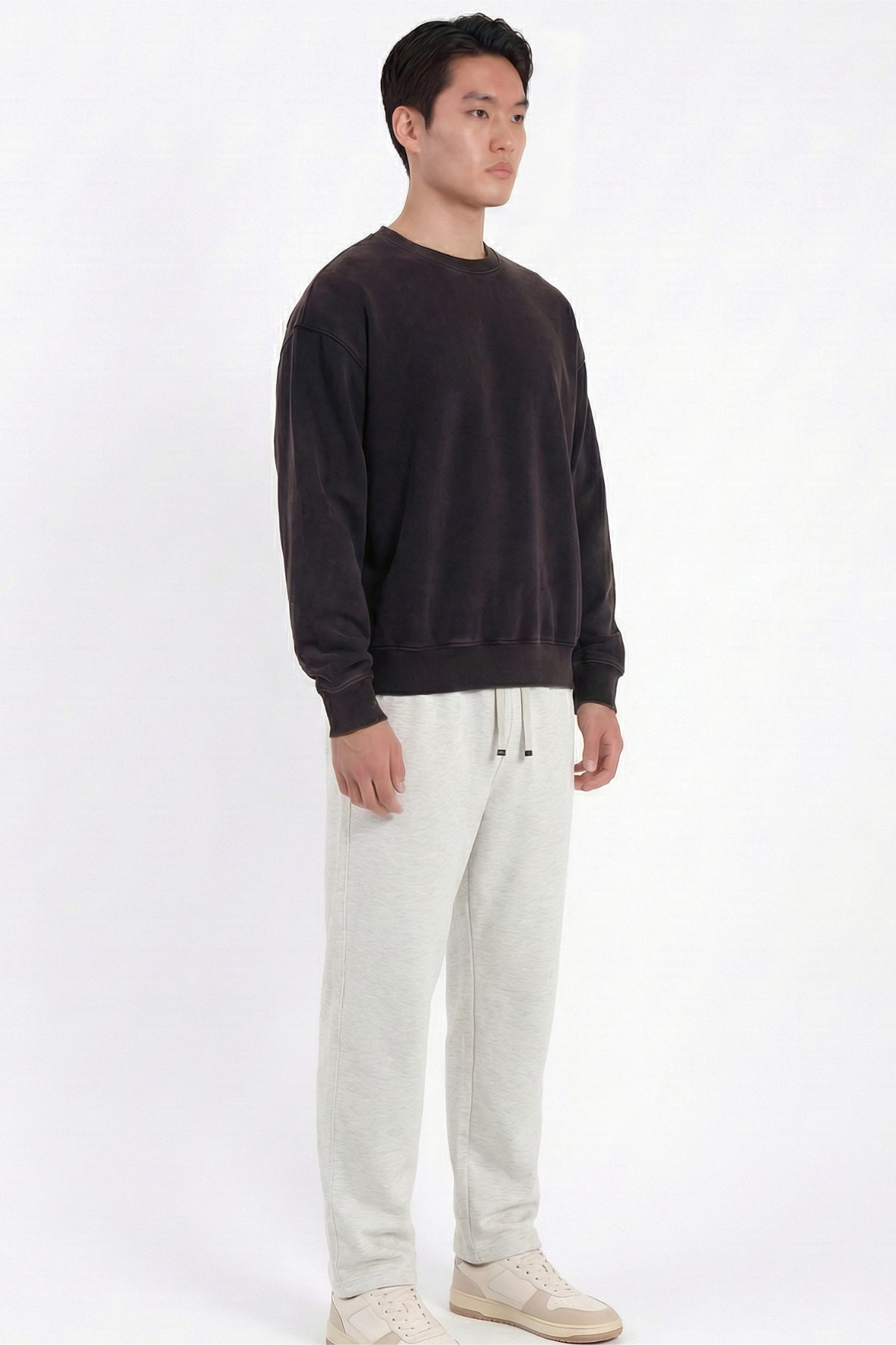 بنطلون كارميلانج للرجال واسع الساقين بخصر مطاطي من...