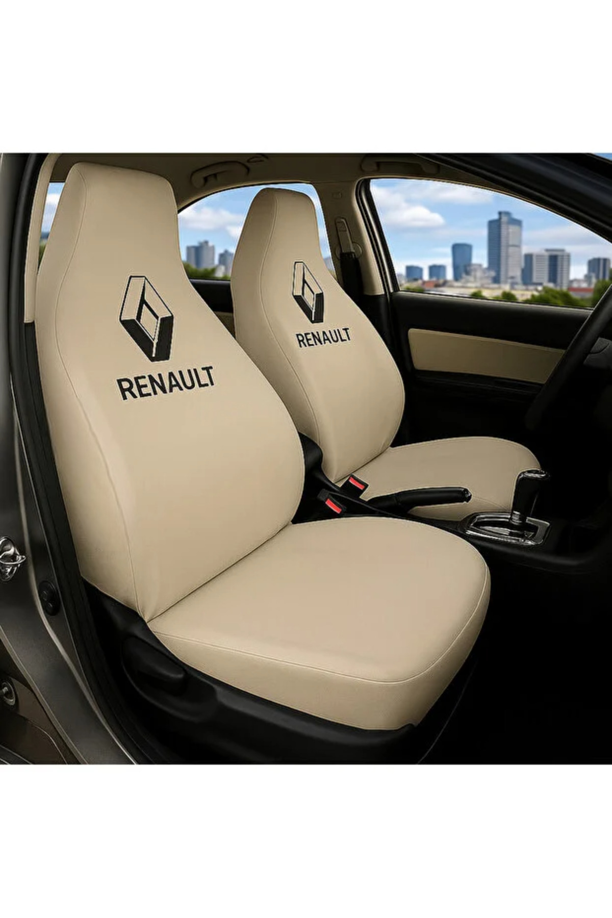 sekutuning Renault Symbol Bej Araç Koltuk Kılıfı Koruyucu Penye Servis Kılıfı