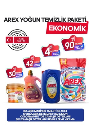 AREX AHN Uzun Süreli Temizlik Seti – 9 kg Kırmızı Toz + 4 kg Sıvı Bulaşık + T...