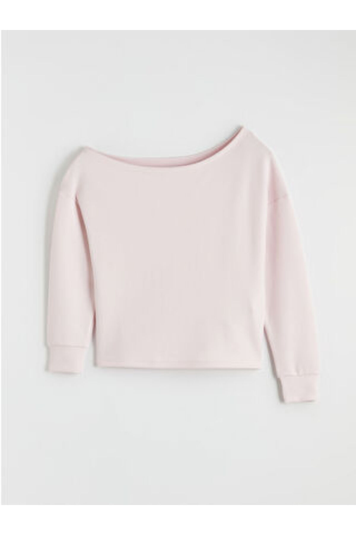 LC Waikiki Arti-Store Women's Sweatshirt with a Kayak Collar and Long Sleeves, Made of Interlock Fabric