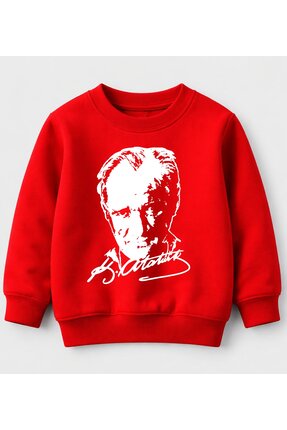 Efendioğlu Design Sweatshirt ATATÜRK SİLÜET VE İMZA BASKILI 3 iplik 23 nisan ...