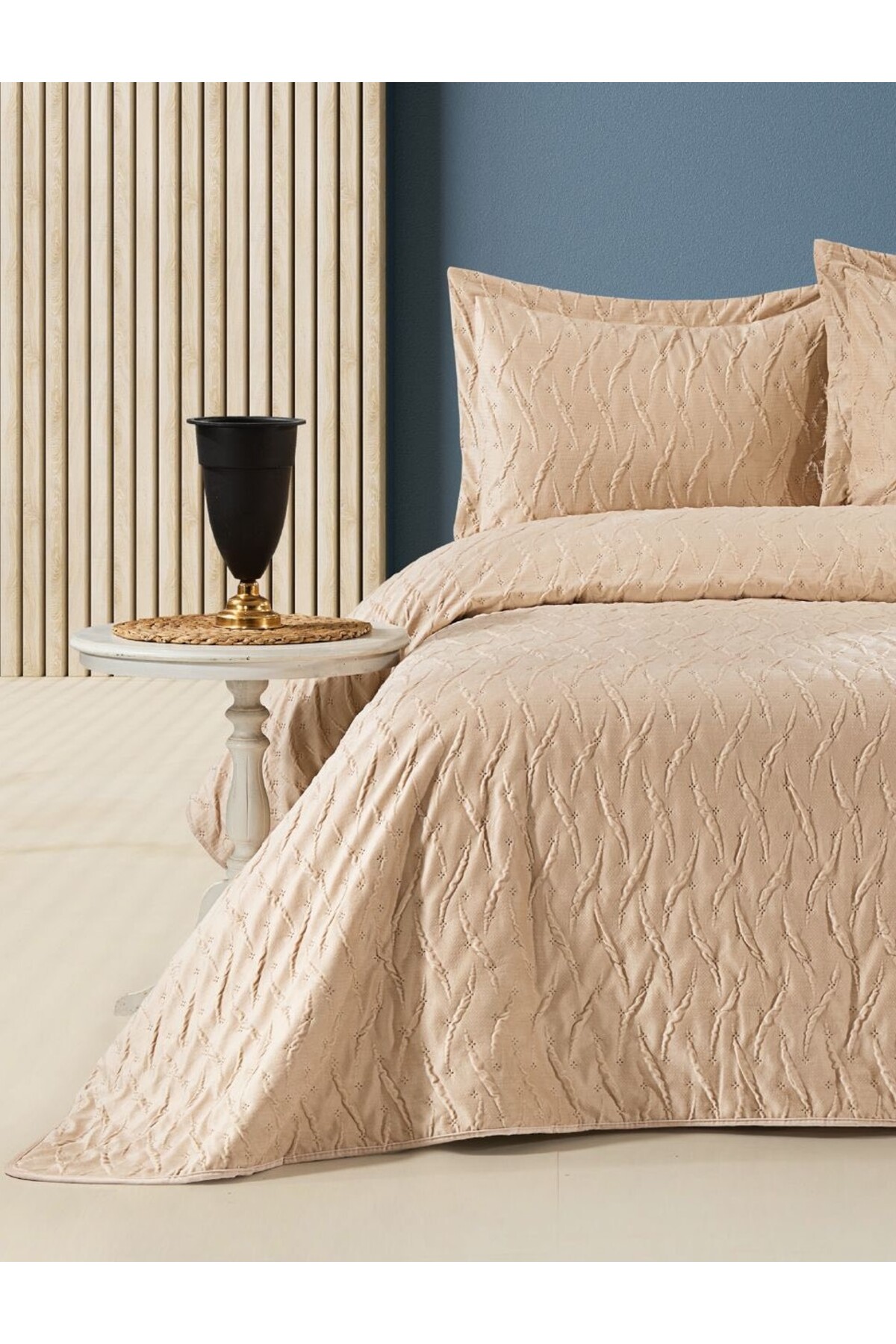 Bikaya Home Zara Kadife Yatak Örtüsü Seti | Çift Kişilik 250x260
