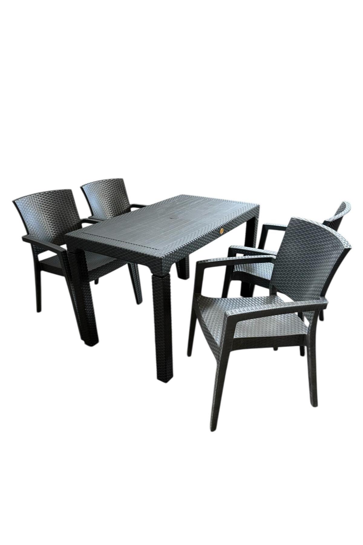 nar sokağı Zeugma 70x120 Cm Camsız Rattan Bahçe Balkon Masa Takımı