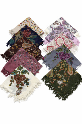 HUZURLU ipek boncuklu tüylenmez yazma (100*100) 3´lü karışık paket