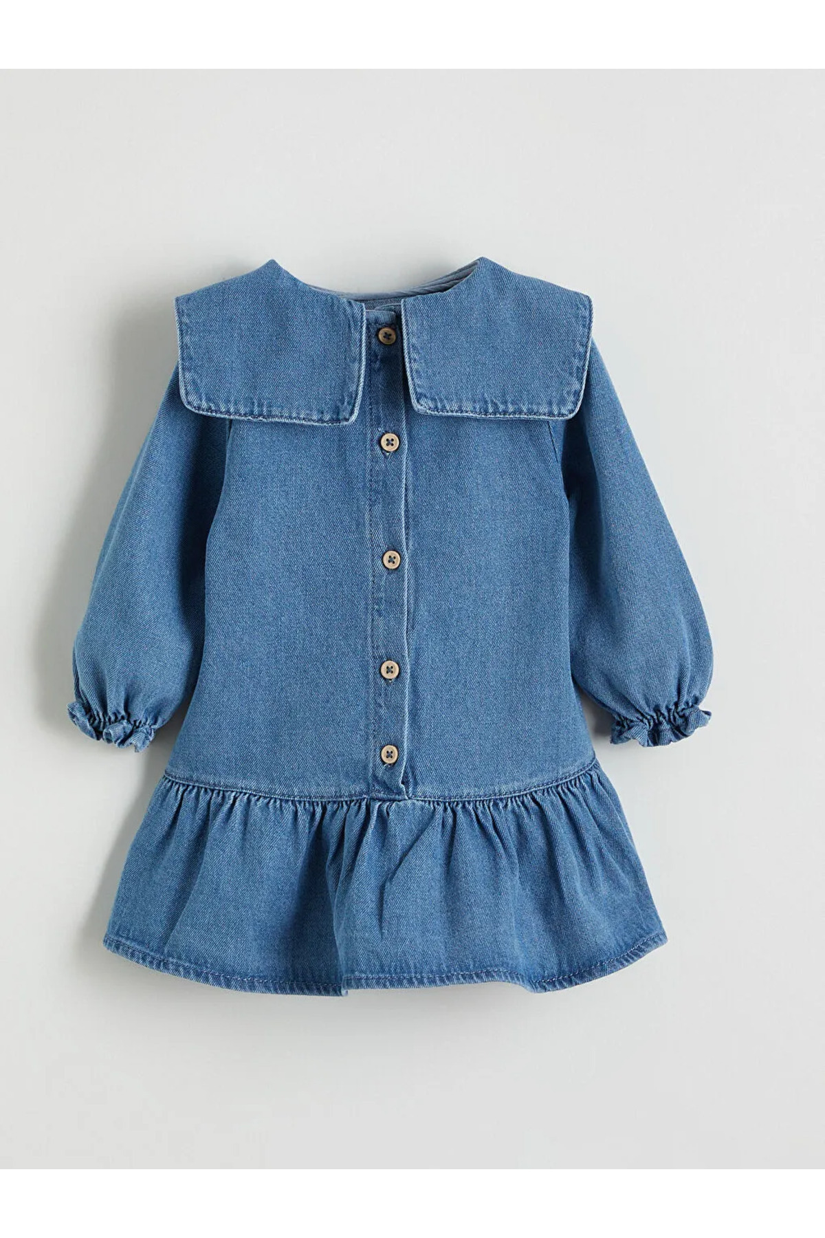 LC Waikiki Mavi Bebe Yaka Kız Bebek Jean Elbise fotoğrafı 3 (önizleme)