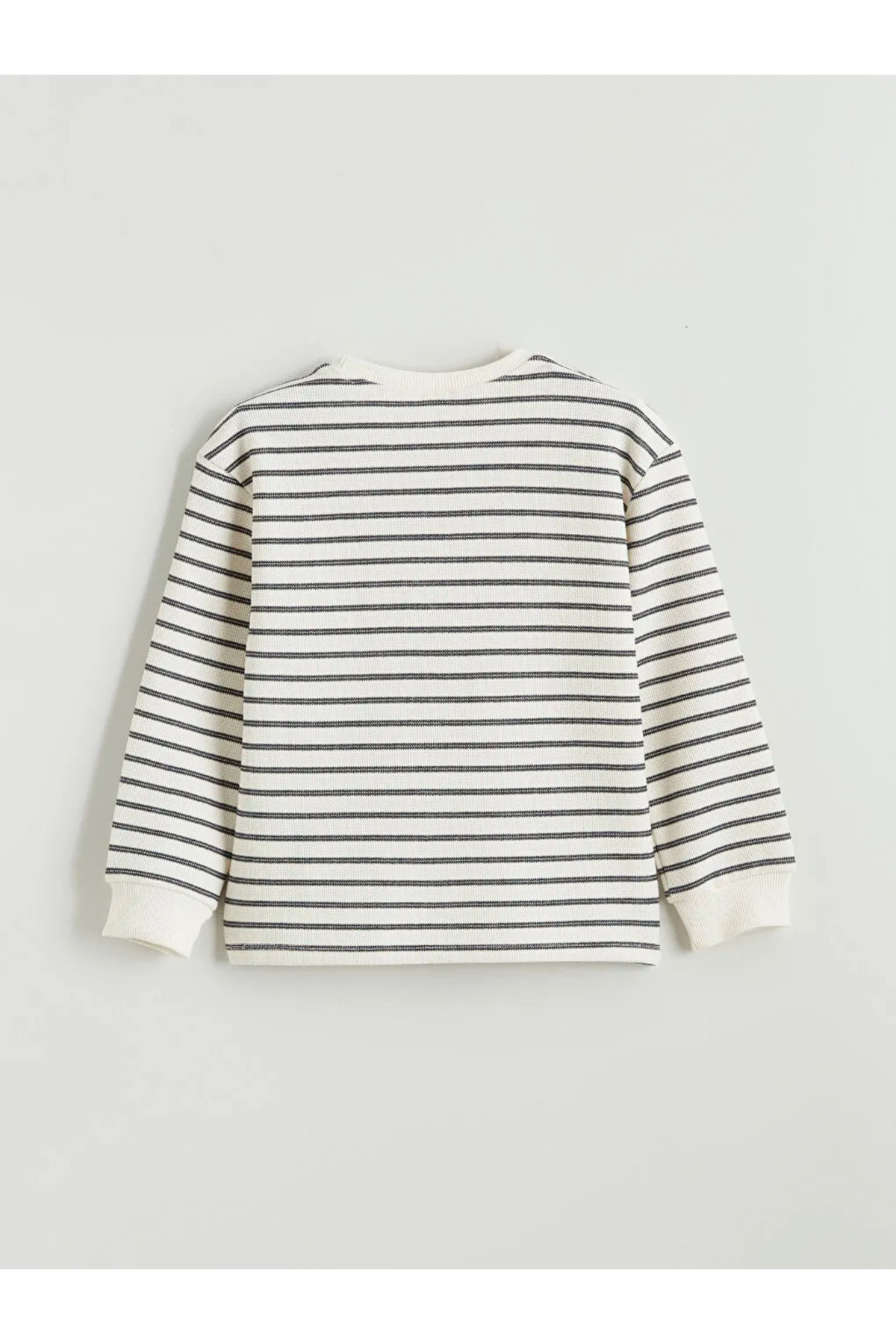 LC Waikiki Black Striped Long Sleeve Boys' T-Shirt