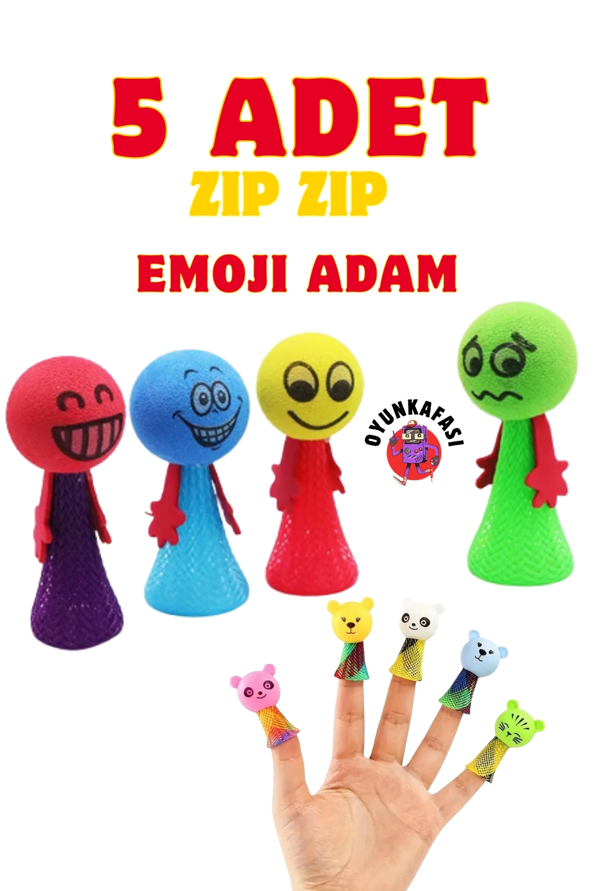 OYUNKAFASI 5 Adet Zıplayan Emoji Küçük Adam Sıçrayan Zıp Zıp