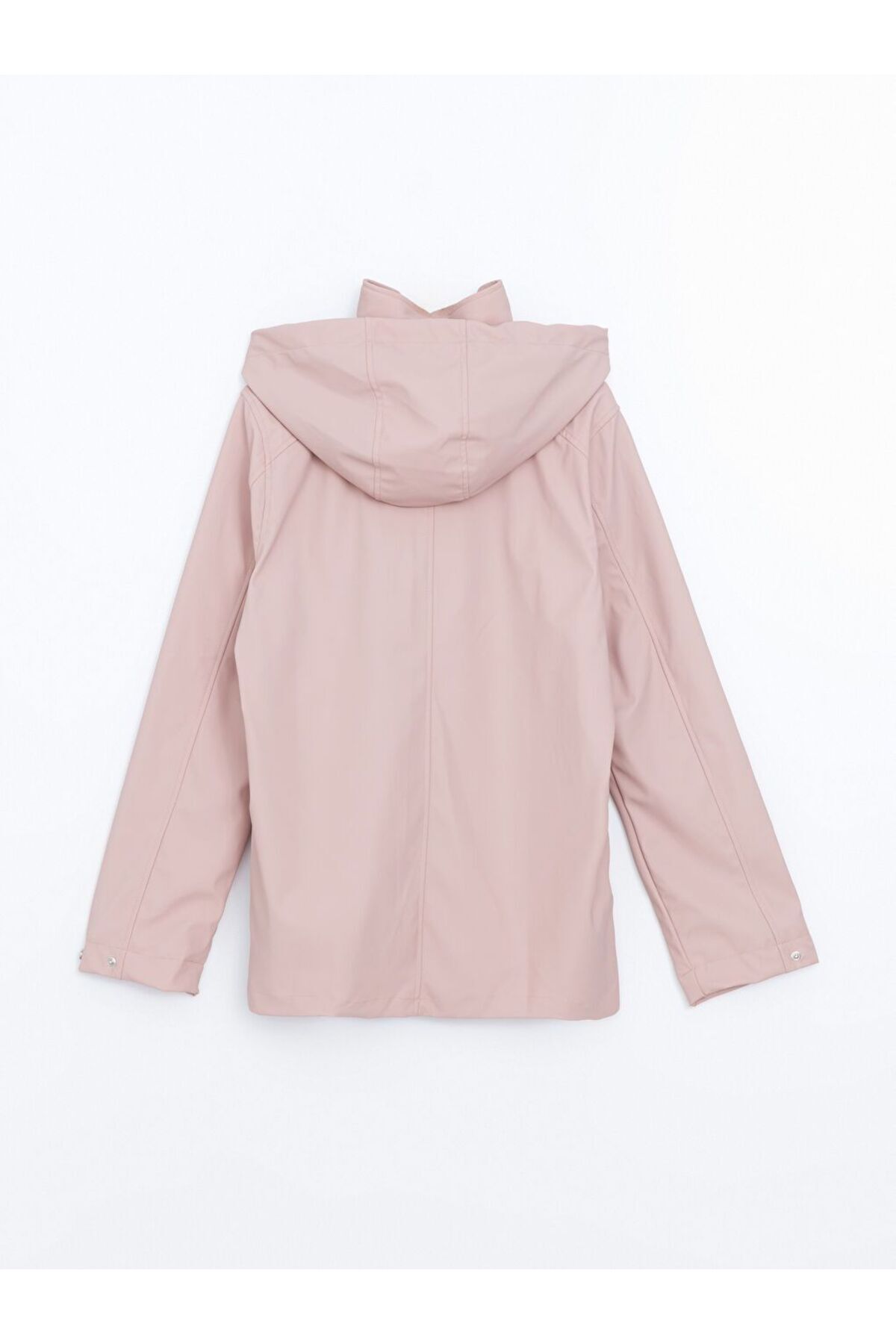 LC Waikiki  Kapüşonlu Düz Deri Görünümlü Kadın Yağmurluk - Görsel 8