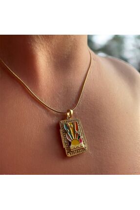 ELZEMORA Gold Tarot Çelik Kolye