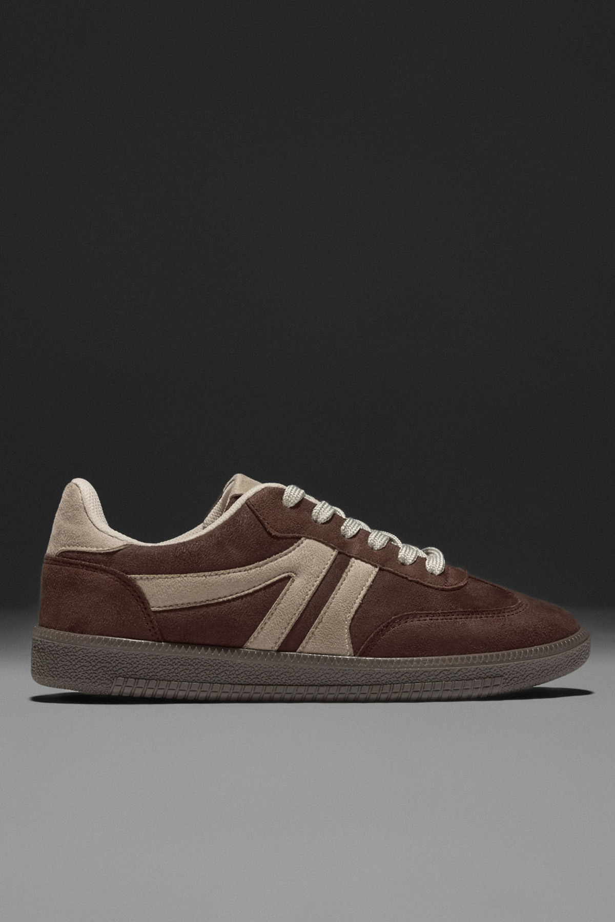 Tonny Black  Kadın Kahve Bej Termo Taban Yanı Şeritli Bağcıklı Günlük Rahat Spor Ayakkabı