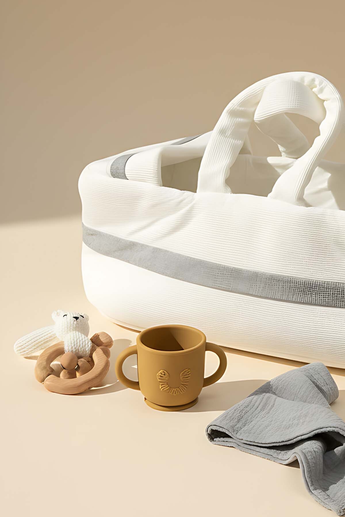 Rivaİstanbul Bow Gri Kurdele Bebek Taşıma Çantası fotoğrafı 3 (önizleme)