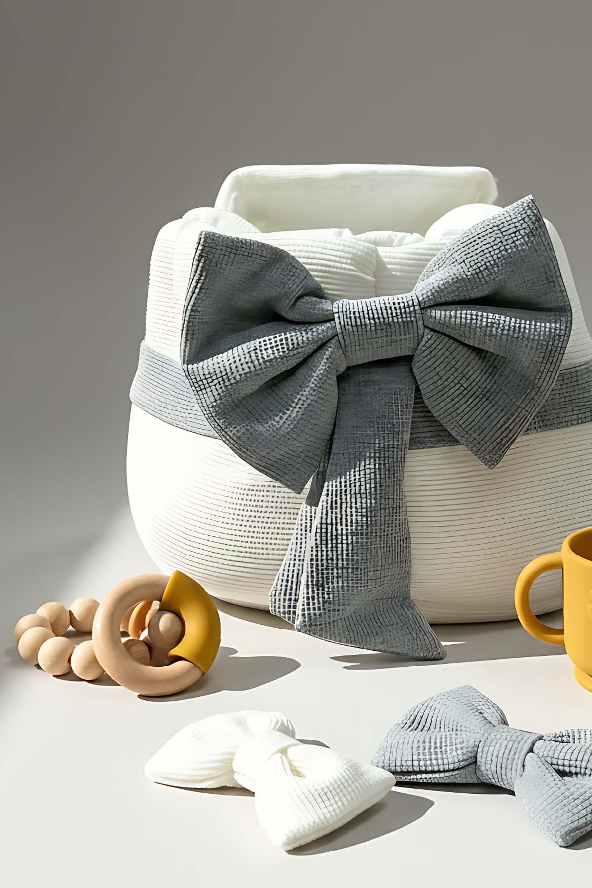 Rivaİstanbul Bow Gri Kurdele Bebek Taşıma Çantası fotoğrafı 4 (önizleme)