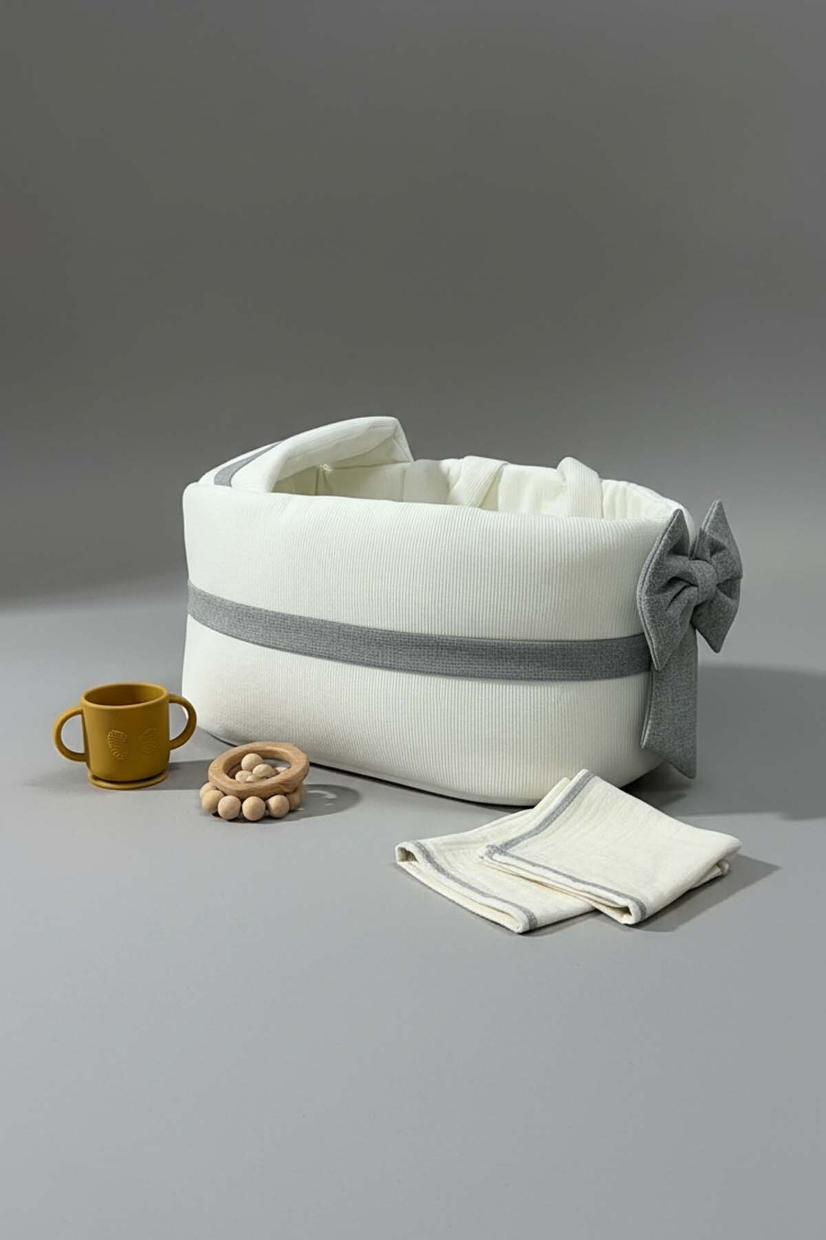 Rivaİstanbul Bow Gri Kurdele Bebek Taşıma Çantası fotoğrafı 7 (önizleme)