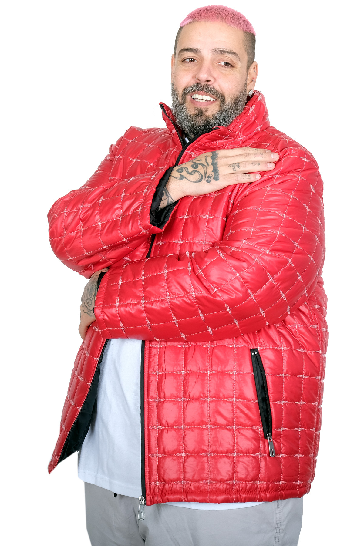 ModeXL Mode XL Büyük Beden Erkek Love Brand Mont 21049 KIRMIZI görsel 5