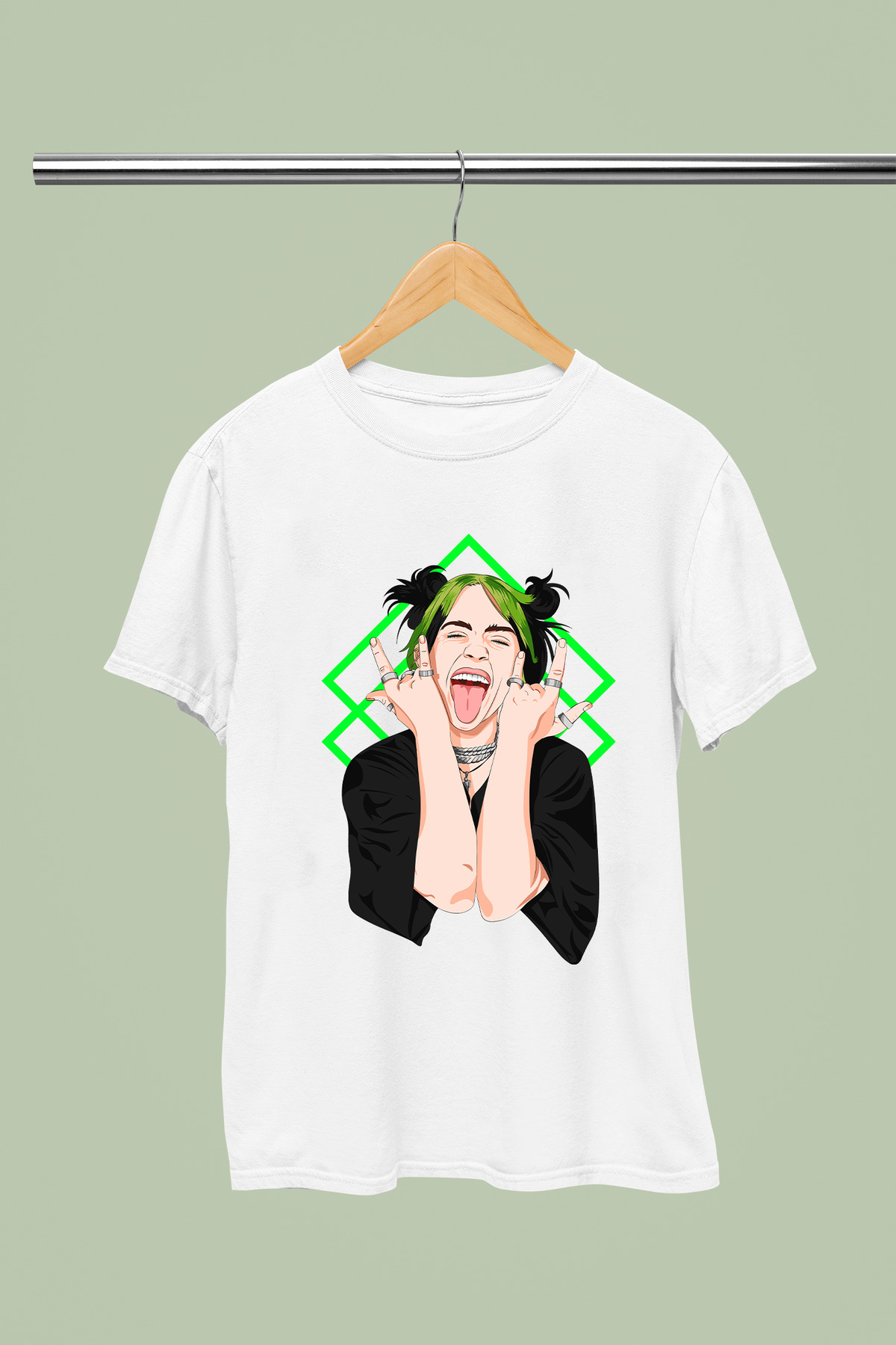 BILLIE EILISH PRINTED COTTON SHORT SLEEVE REGULAR FIT YOUNG AND CHILD TSHIRT