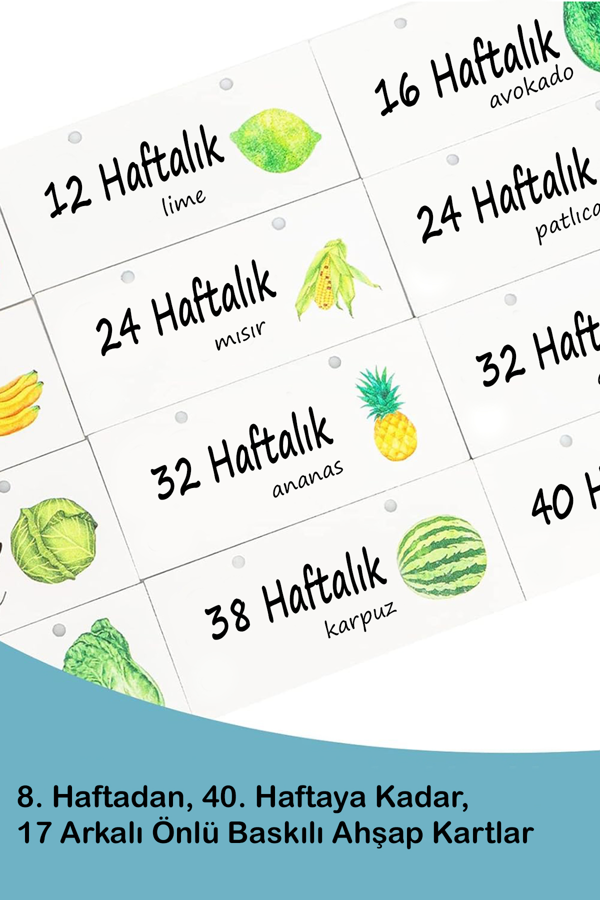 Moky Design Ultrason Fotoğraf Çerçevesi | Haftalık Hamilelik Kartları | Hediyelik Gebelik Takibi Anı Çerçevesi fotoğrafı 2 (önizleme)