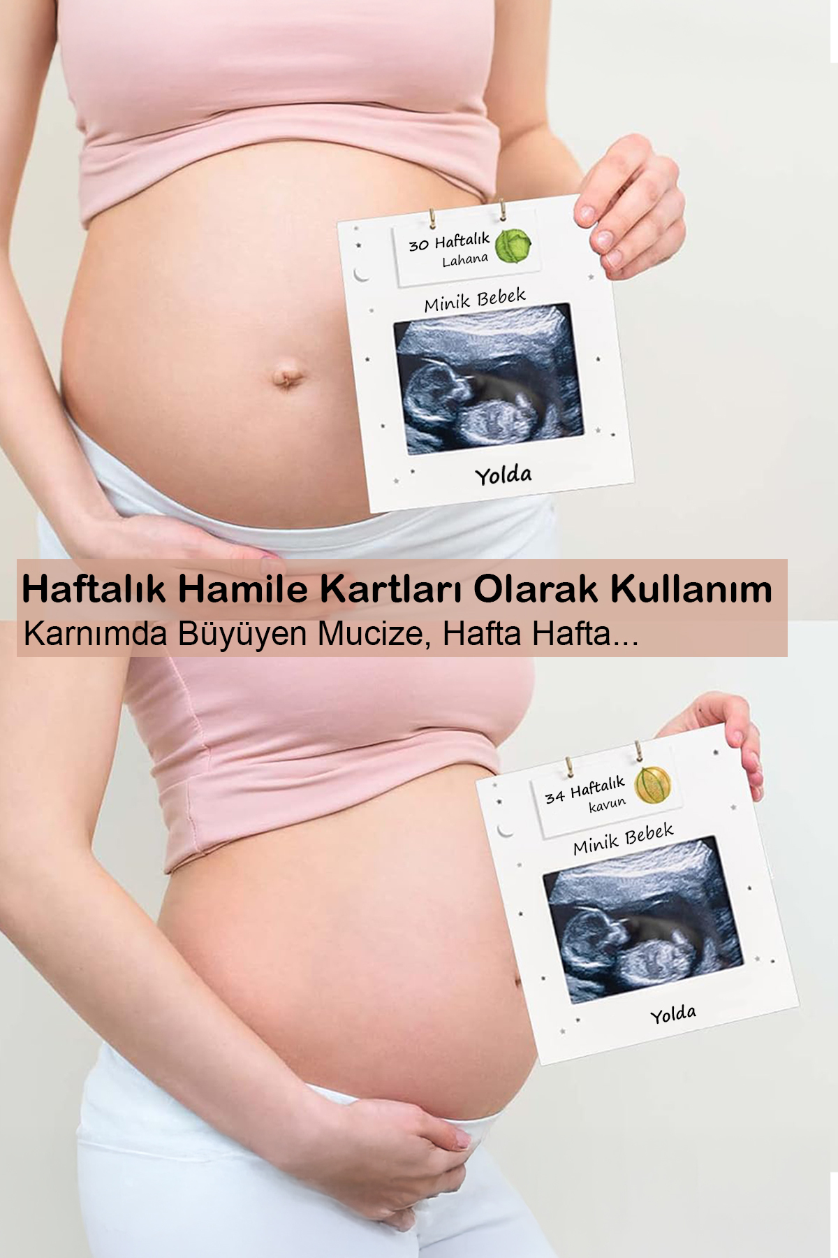Moky Design Ultrason Fotoğraf Çerçevesi | Haftalık Hamilelik Kartları | Hediyelik Gebelik Takibi Anı Çerçevesi fotoğrafı 4 (önizleme)