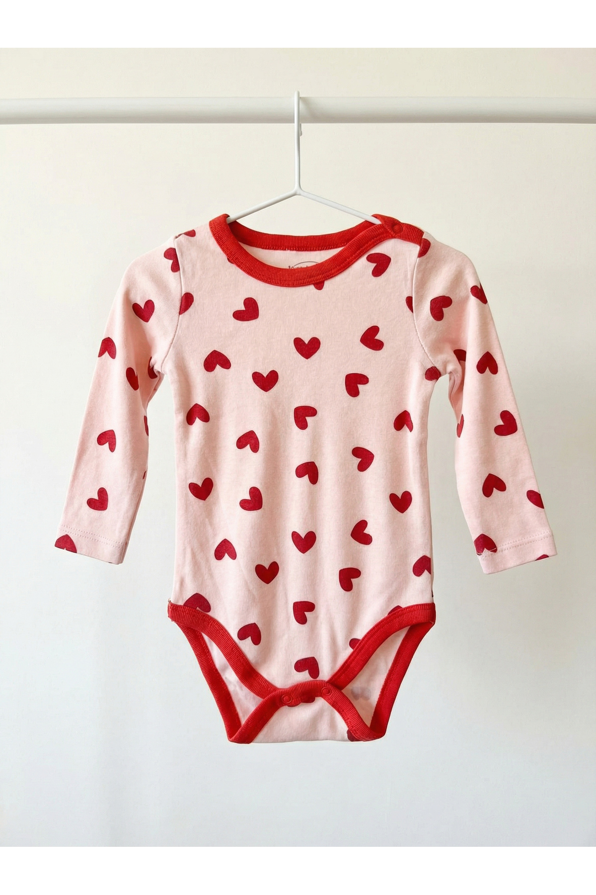 Shoebuo %100 Pamuk 3lü Set Kalp Desenli Bebek Uzun Kol Body Zıbın fotoğrafı 3 (önizleme)