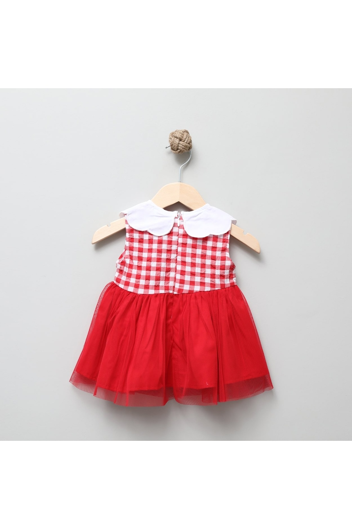 kokosh _ kidss burcu sapmaz Kız bebek çilek yakalı fıyonklu elbise fotoğrafı 4 (önizleme)