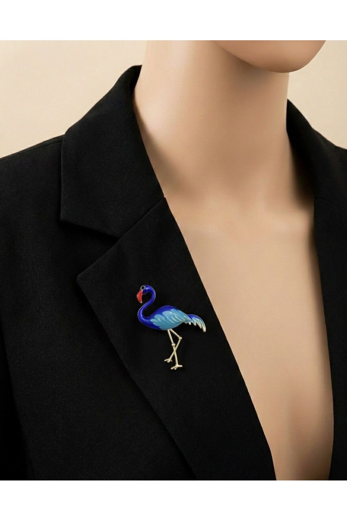 Women's Blue Flamingo Brooch Women's Accessory Neck Jacket Ornament
