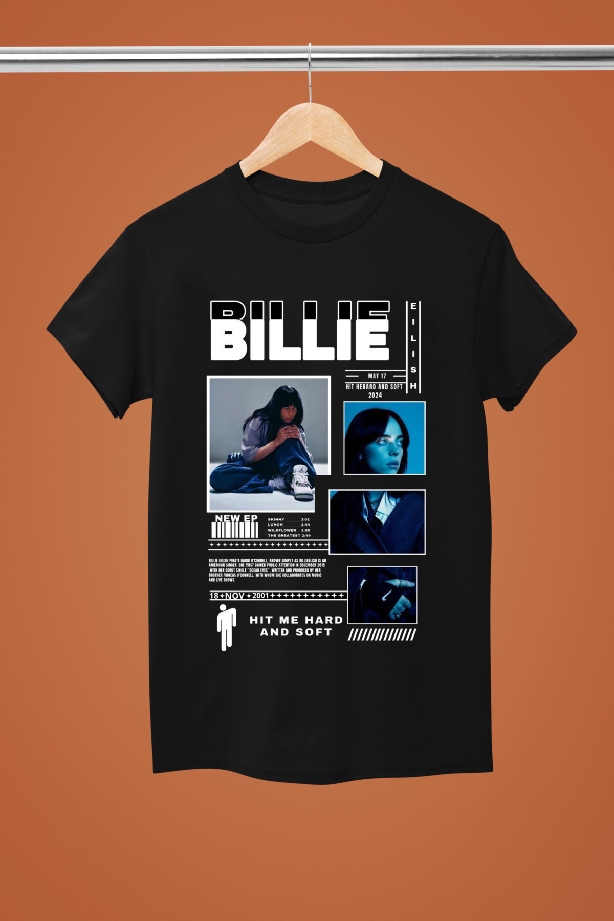BILLIE EILISH PRINTED COTTON SHORT SLEEVE REGULAR FIT YOUNG AND CHILD TSHIRT