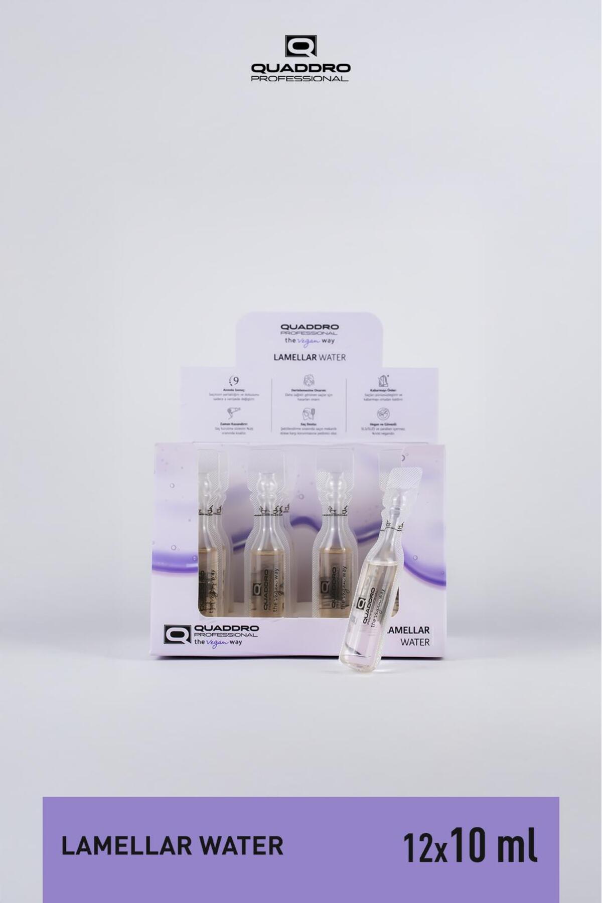 QUADDRO VEGAN LAMELLAR WATER 12*10 ML YENİDEN YAPILANDIRICI SAÇ MASKESİ BAĞ KORUYUCU, ONARICI ETKİLİ — 311097QU — تصویر 3 از 5