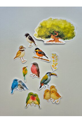 Leapin Craft Tasarım Kuş Sticker Paketi (Küçük)