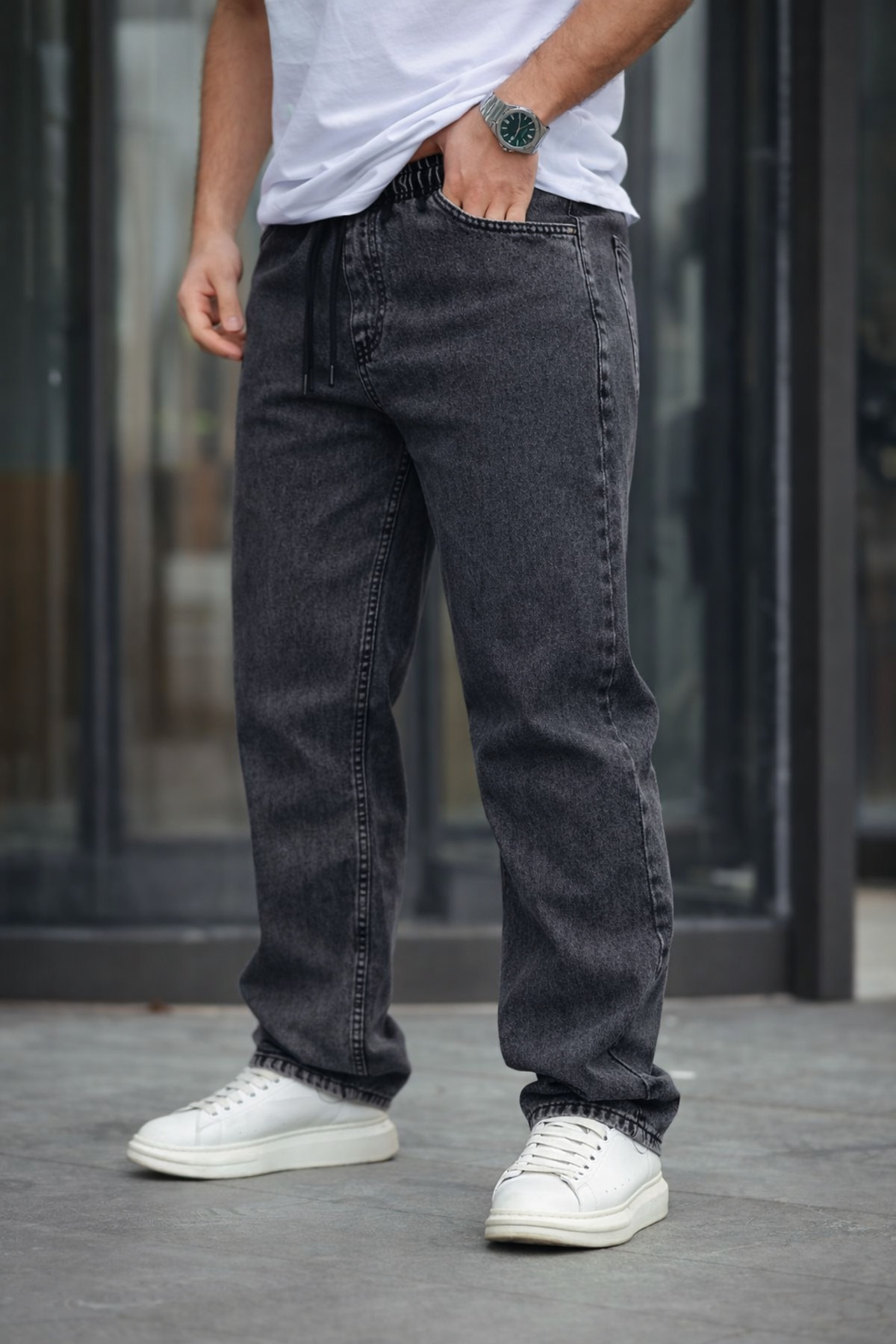 comstar Erkek Baggy Rahat Kalıp Bel Lastikli Pantolon görsel 2