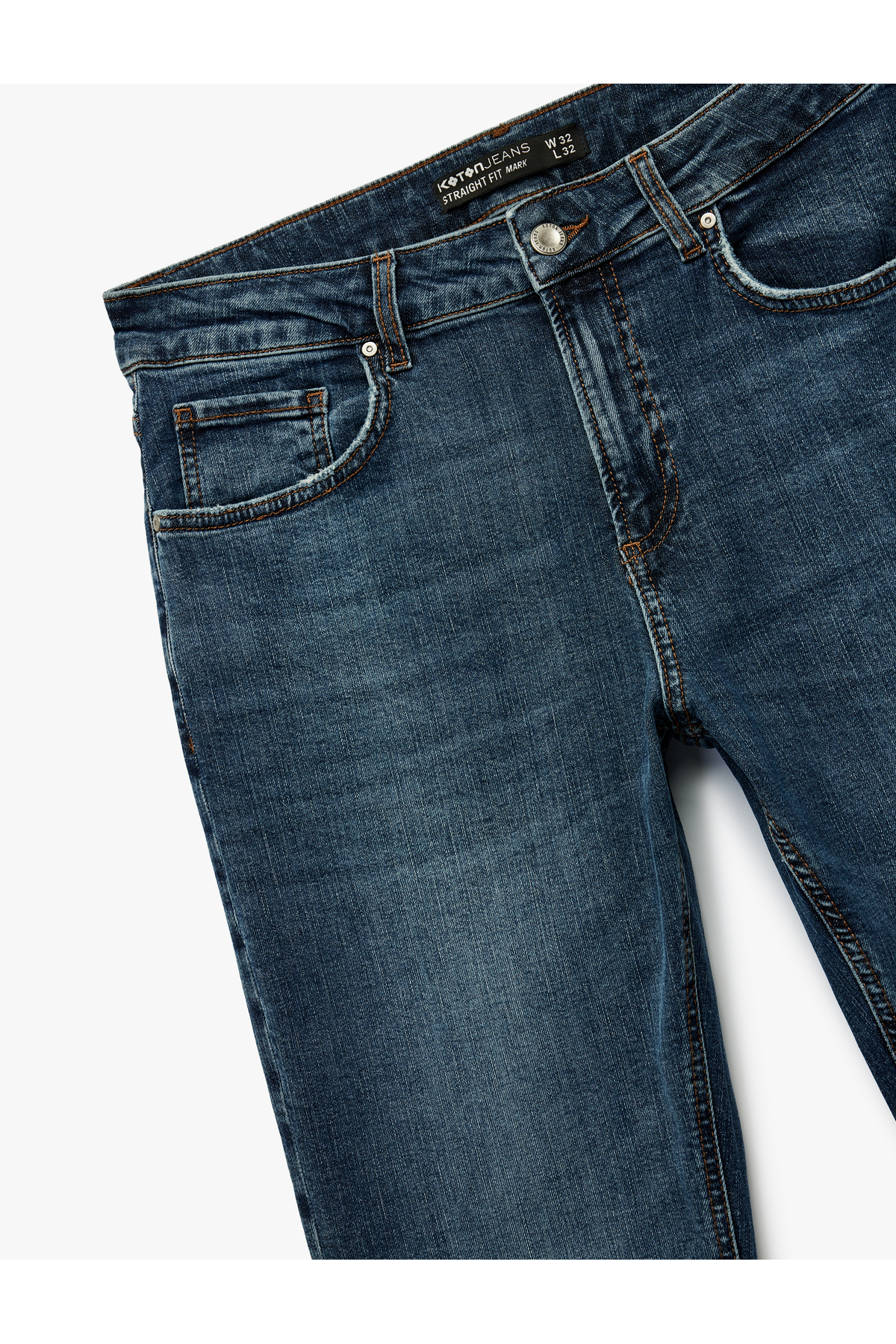 Koton Pamuklu Normal Bel Straight Fit Jean Pantolon - Mark Jean görsel 6