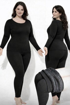 ar&be Kadın Büyük Beden Dikişsiz Bileği Saran Iç Yüzeyi Peluşlu Termal Tayt