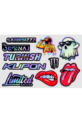 Baskı Babası Hologram Sticker Etiket Casper Dudak Turkish Delight Set Süper 2026