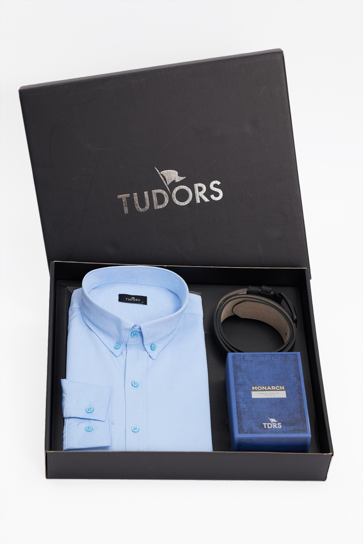 تودورز ست هدیه سه تکه مردانه جعبه‌دار ویژه - ست عروس: پیراهن، عطر و کمربند